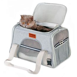 Sacs de transport pour chat, sac de voyage respirant et portable pour animaux de compagnie, pour chats ou chiens, siège de voiture approuvé par les compagnies aériennes, sac à bandoulière d'extérieur pour chien