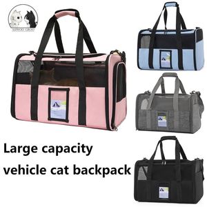 Drager Kat Hond Oxford stoffen tas Raster Draagbare buitenreisdrager Multifunctionele kattenrugzak Opvouwbare ademende kooi met grote capaciteit