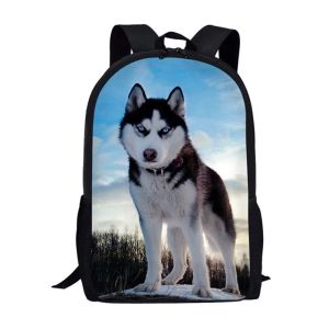 Carrier Mignon Husky Dog Impression 3D Sac à Dos pour Enfants pour garçons Filles Sac à Dos pour élèves du Primaire Sacs de Livre Sac d'école Sac à Dos pour Enfants