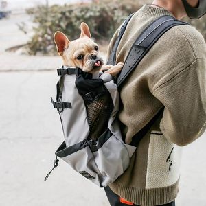 Porte-chiens transporteur transport transport sac à dos extérieur sac à dos respirant réfléchissant pour les chiens à l'arrière pour chiens Corgi Bulldog