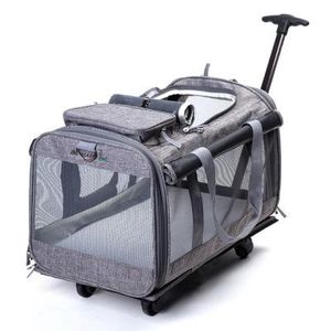Carrier H1 pliable 20 Kg moyen et grand sac à roulettes pour animaux de compagnie respirant remorqueur chat chien Cage sac à dos