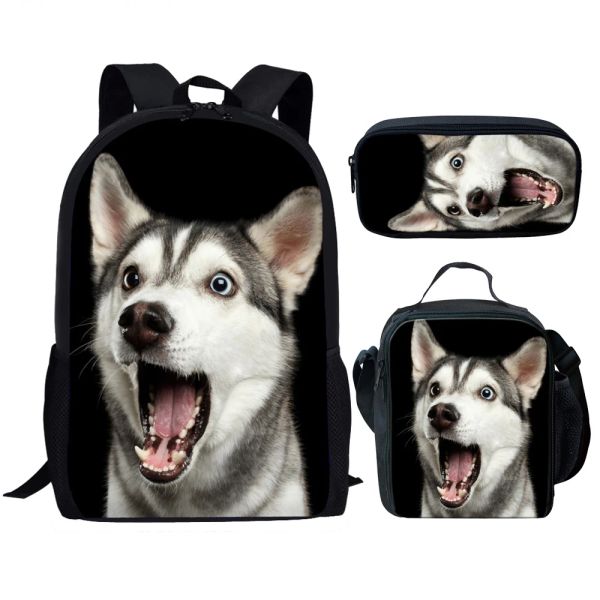 Mochila Escolar con estampado de perro Husky para niños y niñas, Mochila Escolar para estudiantes de primaria, Mochila Escolar