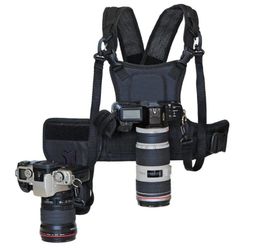 Carrier II multi -cameradrarrier Pographer Vest met dubbele zijholsterriem voor Canon Nikon Sony DSLR Camera6319721