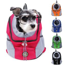 Carrier Pet Dog Carrier Cat Puppy Backpack Bag Portable Travel Front Mesh Buiten Wandel Kop Out Double Shoulder Sports Sling