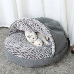 Carrier Pet Warm Soft Bag Warm Cat Bed House Slipper Design Bed Pet Dog Sofás para gatos Perros Mascotas Canasta Kennel Tent House Envío gratis