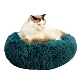 Lit rond de transport pour chien, panier Long en peluche, lit pour chat, doux et moelleux, chenil chaud d'hiver pour animaux de compagnie, petit et moyen coussin pour chien, sac de couchage, tapis