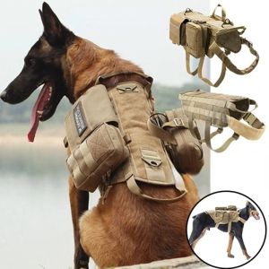 Carrier Tactical no pull hondenharnas k9 vest verstelbare hondenriem molle medische tas training jacht huisdier harnas kleine middelgrote grote honden