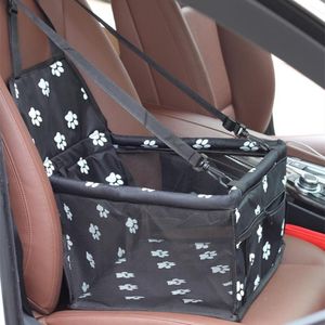 Carrier Travel Pet Dog Car Carrier Seat Bag voor honden in de auto Veiligheid Huisdierentransport print paw Auto Opvouwbare hangmat autogamic voor honden