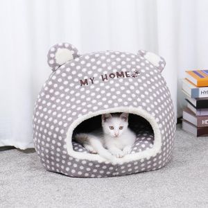 Carrier Gratis Verzending Warm Pet Cat House Cave Bedden Puppy Hond Slaapzak met verwijderbaar kussen Cut Ontwerp voor katten Puppy Pet Bed