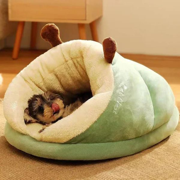 Transporteur chaud petit chien chenil lit respirant chien maison mignon pantoufles en forme de chien lit chat sac de couchage pliable lavable maison pour animaux de compagnie