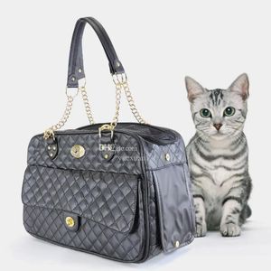 YUEXUAN Designer Fashion Dogs Tote Bags Pet Carrier Portable Travel Carry Bags Faux PU Cuir Mesh Respirant Chat Chien Sac Extérieur H