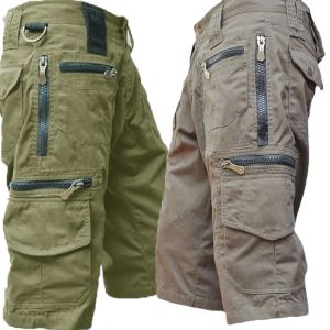 Carriers 100% coton mâle pantacourt été en plein air décontracté plage pantalon vacances grande taille lâche hommes multipoche tactique Cargo pantalon