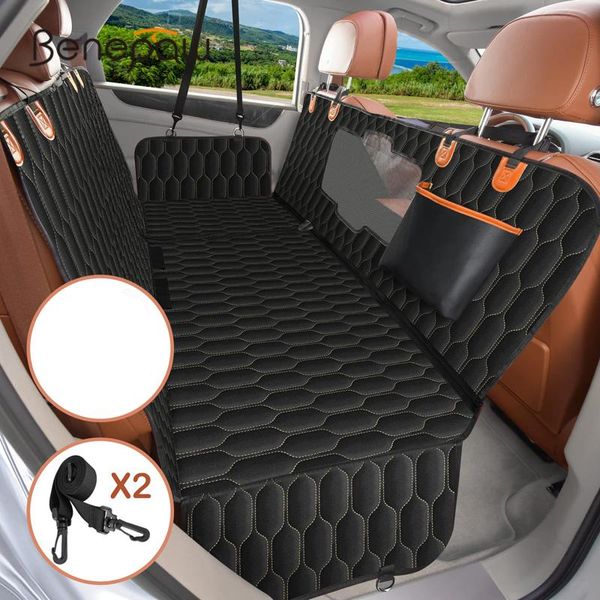 Portadores Benepaw 5 en 1 Funda para asiento de coche para perros Funda impermeable duradera antideslizante para asiento trasero de mascotas para SUV Coches familiares Camiones Fácil de instalar