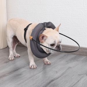 Harnais de transport pour chiens aveugles, protection de pare-chocs pour chiens aveugles, Protections de tête grises, Guide léger Anti-collision