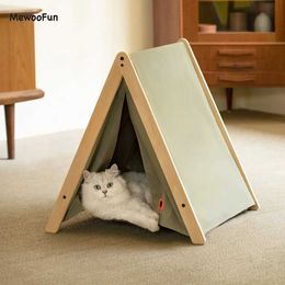 Dragers kratten huisvest Mewoobun Pet Tipee Cat hard hangmat bed huis draagbare vouwt tent gemakkelijke montage geschikt voor honden puppy's katten binnen en buiten 240426