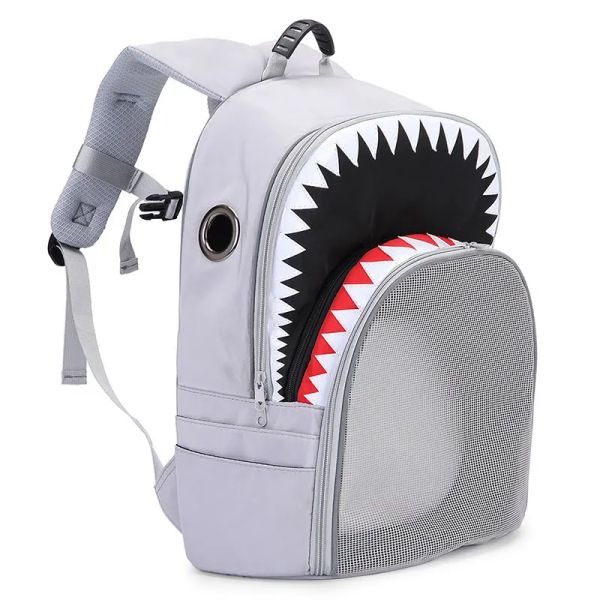 Nouveau chien transporteur forme de requin animal de compagnie chat chien sac en plein air respirant chien Carring sac à dos sacs en maille petit Teddy Yorkies chiens chats