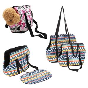 Dragers Draagtas voor huisdieren Bedrukt Zacht pluche Warme hondenrugzak Puppy Kat Hondentas Outdoor Reizen Huisdier Sling Bag voor Chihuahua Mopshond Dierenbenodigdheden