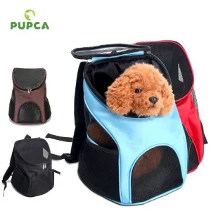 Transportista portador de mascotas mochila mochila portátil plegable bolso transpirable para perros gato gran capacidad transportista de viajes al aire libre bolso de hombro doble