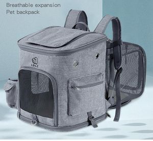 Transporteurs fournitures pour animaux de compagnie sac à dos pliable respirant grand Double épaule sac à dos d'expansion pour animaux de compagnie portant 10kg