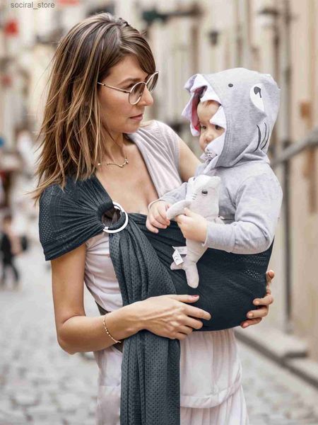 Carriers Slings Mochilas de mochilas de agua de agua Carrera de eslinga |Ligera transpirable Mesh Baby Wrap para niños recién nacidos y niños pequeños L45