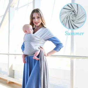 Porteurs Slings Backpacks Baby Wrap Carrier pour Summer Baby Sling Mesh Breathable Lightweight Hand Free Baby Carrier Sling Baby Carrier Wrap pour nouveau-né Y240514
