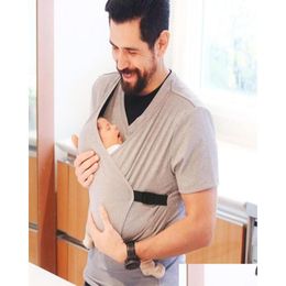 Transporteurs Slings Sacs à dos Porte-bébé Mtifonctionnel T-shirt Peau à maman Kangourou Débardeurs Men039S Papa Carrier563 Drop Livraison Enfants Dhsge