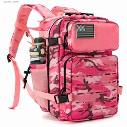 Carriers Slings Sackepacks QT QY 25L / 45L Militaryl Tactical Sac à dos pour femmes / hommes Army Laser Cut MOLLE DayPack Bag Sac Gym Rucksack avec porte-tasse L45 L45