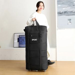 Carry-ons 4522 pouces imperméables portables de voyage portable de voyage de la valise de porte-avir de la valise unisexe des sacs de valise Oxford pliants extensibles avec roues