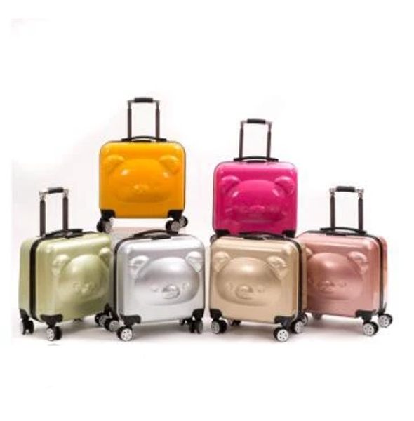 Carry-ons Style Bear's Travel's Travel Travel Luggage Malasa de maleta Bolsa de tranvía sobre ruedas Caja de viaje para niños