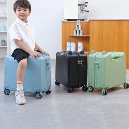 Carry-ons Children's Suitcase Girl 18inch petit mot de passe mignon portable maletas viaje Men peut monter les bagages malitas roue universelle