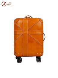Carry-ons personalizado de cuero bronceado de vegetales hecha a mano 20 pulgadas Malura de viajes de negocios retro