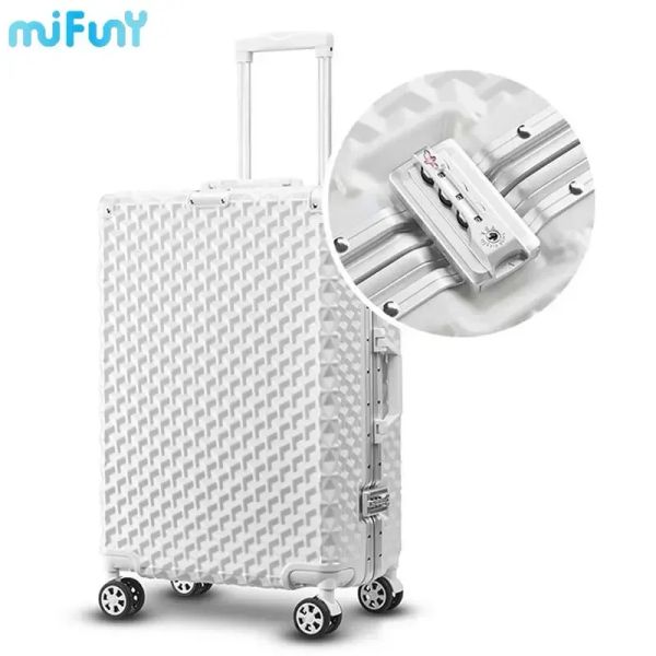 Carry-ons Mifuny 3D Aluminium Rolling Buggage Frame Suitcase Suise Case de bagages Suitcase With Wheels Business Luggage