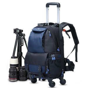 Bagins de voyage à épaule, sac à dos, sac à dos de photographie, sac de caméra professionnel, valise de chariot sur roues, sac à bagages roulant de cabine pour hommes