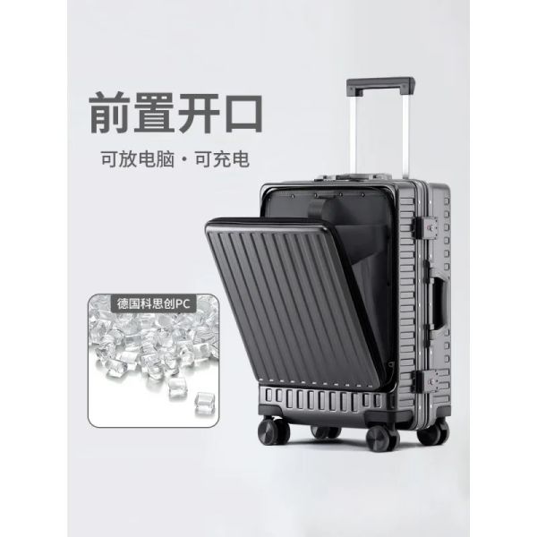 Carry-ons Travel Suitcase One Piece Dropshipping Front Fiettening Case Case Mot Mot de passe multifonctionnel Sac à cadre en aluminium