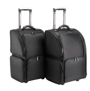 Carry-ons dames nylon trolley make-up trein kast twee wielen rollende reis make-up opslagtas professionele make-up cosmetische trolley tassen