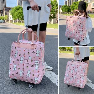 Carry-ons pour femmes Travel Suitcase Trolley Sac avec roues Sac de voyage de grande capacité sac à dos sac à dos