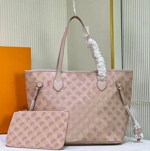 Carryall pm mm mummy tassen vrouwen vintage canvas reli￫f lederen trim portemonnee 2pc mini zak shopper handtas schouder schouder kruislichaam m46203 m46197