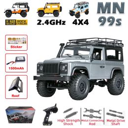 CARS 1:12 Escala MN Modelo RTR Versión RC CAR 2.4G 4WD MN99S MN99 RC Rock Crawler Defender Control remoto 1/12 Camión Toys Kids Toys