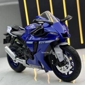 Voitures 1:12 Échelle Yamaha R1 Motorcycle Alloy Car Toys Metal Diecasts Motorcycles avec véhicule léger et son