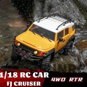 Auto's 1:18 RC Auto 1/18 Fj Cruiser RTR Simulatie Elektrische 4wd Rc Model Crawler Offroad Voertuig Bodyonframe Structuur Volwassen kinderen