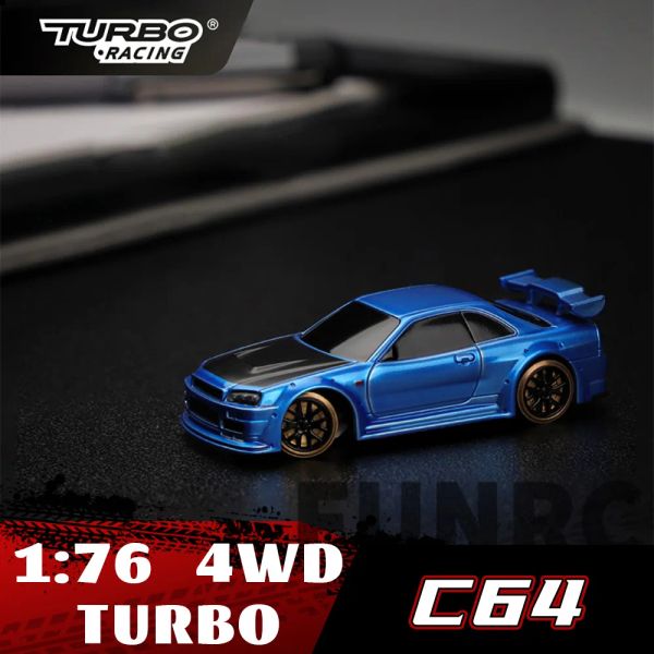 Voitures de course Turbo RC 1:76 C64 Drift RC, avec Radio gyroscopique, télécommande entièrement proportionnelle, jouets RTR, Kit pour enfants et adultes