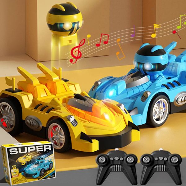 Voitures 2.4g RC Tumper Car Toys Charges Remote Control Battle Racing Car Music Light Sensory Toy Crash Ejection Robot Gift For Kids