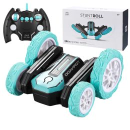 CARS 2024 Nouvelle cascadeur électrique RC Car 360 ° Spin Radio Radio Contrôle Véhicule Toys pour garçons Girls Kids Gift Blooming Car Toy