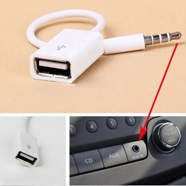CARS 3.5 mm Male Aux Audio Audio Plug Enchip a USB 2.0 Convertidor Femenino Cable Cable Adaptadores Converters Accesorios de cable Dja88