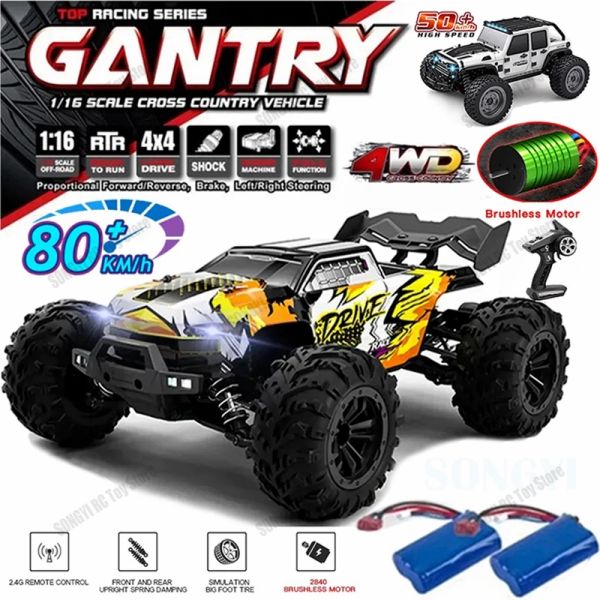 Voitures 4WD RC Car 4x4 Off Road Drift Racing Cars 50 ou 80 KM/h Super brushless haute vitesse Radio étanche camion télécommande jouet enfants