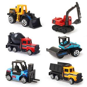 Auto's 6 pc's/Set Alloy Diecast Engineering Car Toy Construction Vehicles Model Forklift Excavator Bulldozer Gift voor kinderen Boys 0915