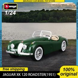Voitures Bburago 1:24 1951 Jaguar XK 120 Roadster Car Diecast Model Edition Sports Rally Car Alloy Luxury Vehicle Toys Collection