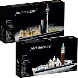 Voitures Diecast Model 2023 Creative 21026 Venise 21027 Berlin Architecture Blocy Bloums Bricks Toys for Adults Kid Art Home Decoration