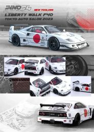 Voitures Diecast Model Car inno 1 64 lbwk F40 Tokyo Auto Salon White Diecast Model Car 231110