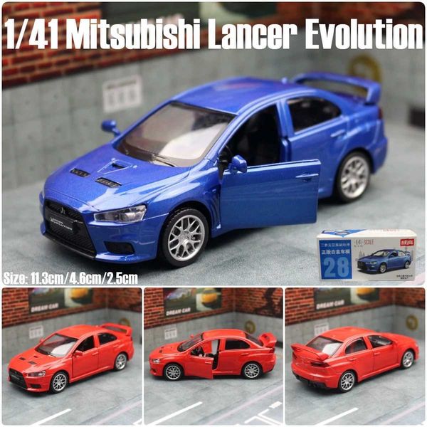 Autos modelos de fundición autos 1/36 Mitsubishi Lancer Evolution EVO X Infantil Modelo de autos de juguete Bell Diecast Racing Mini Back Series D240527